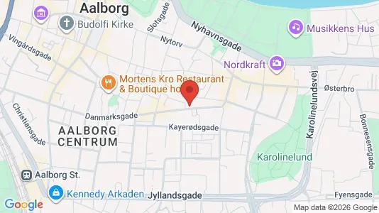 Erhvervslokaler til leje i Aalborg Centrum - kort over placeringen