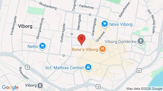 Erhvervslokaler til leje i Viborg - kort over placeringen