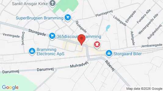 Erhvervslokaler til leje i Bramming - kort over placeringen