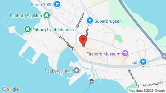 Erhvervslokaler til leje i Faaborg - kort over placeringen