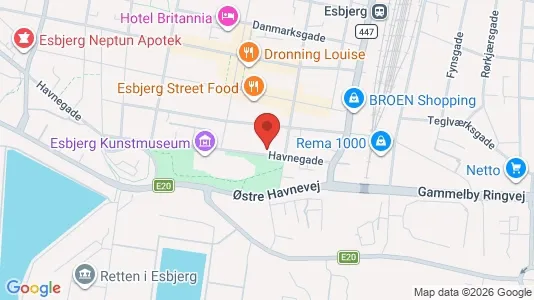 Erhvervslokaler til leje i Esbjerg Centrum - kort over placeringen