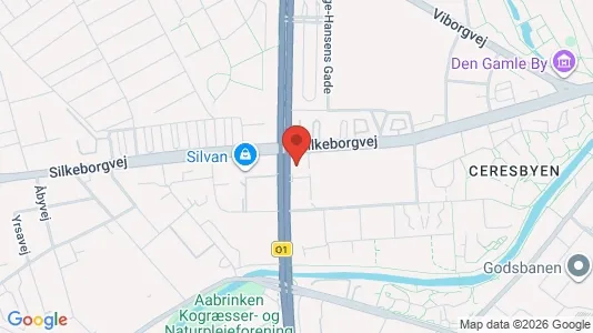 Erhvervslokaler til leje i Århus C - kort over placeringen