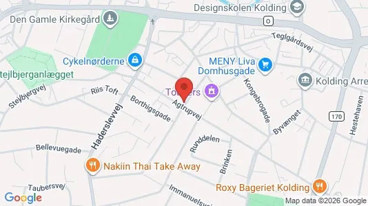 Erhvervslokaler til leje i Kolding - kort over placeringen