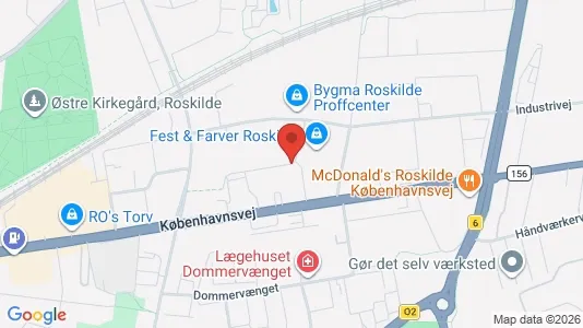 Erhvervslokaler til leje i Roskilde - kort over placeringen