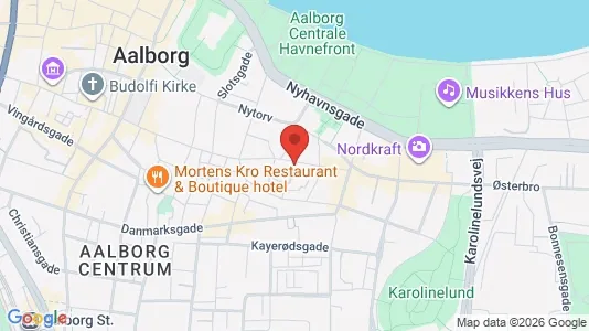 Erhvervslokaler til leje i Aalborg Centrum - kort over placeringen