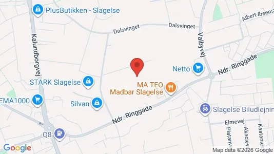 Erhvervslokaler til leje i Slagelse - kort over placeringen