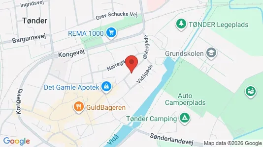 Erhvervslokaler til leje i Tønder - kort over placeringen