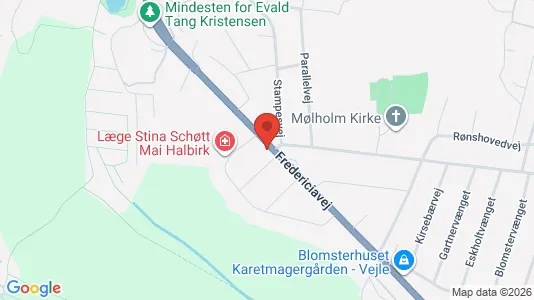 Erhvervslokaler til leje i Vejle Centrum - kort over placeringen