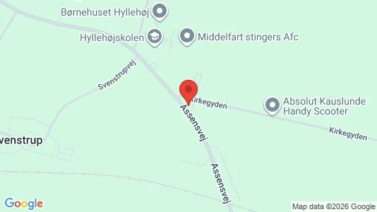 Erhvervslokaler til leje i Middelfart - kort over placeringen