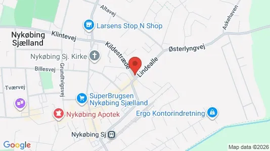 Erhvervslokaler til leje i Nykøbing Sjælland - kort over placeringen