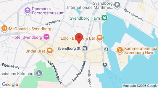 Erhvervslokaler til leje i Svendborg - kort over placeringen