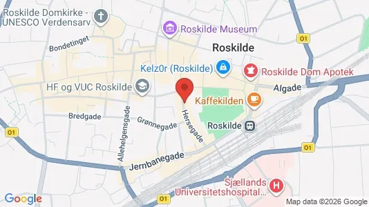 Erhvervslokaler til leje i Roskilde - kort over placeringen