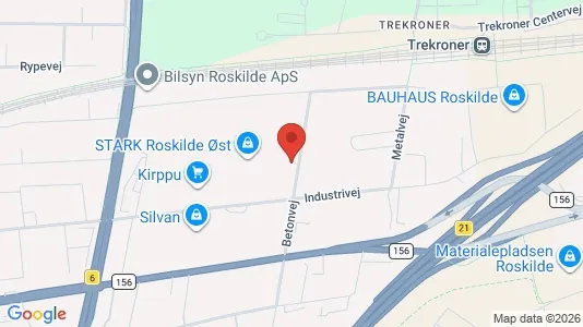 Erhvervslokaler til leje i Roskilde - kort over placeringen