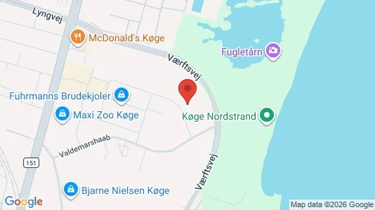 Erhvervslokaler til leje i Køge - kort over placeringen