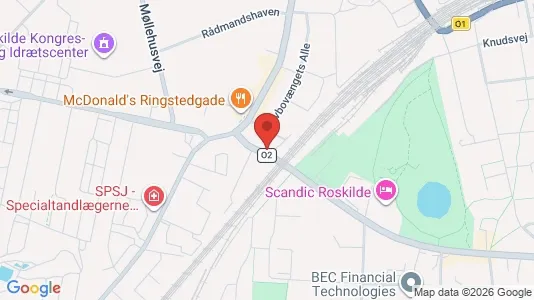 Erhvervslokaler til leje i Roskilde - kort over placeringen