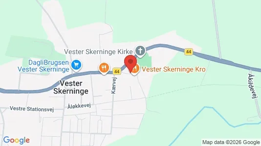 Erhvervslokaler til leje i Vester Skerninge - kort over placeringen