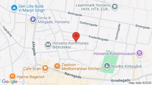 Erhvervslokaler til leje i Horsens - kort over placeringen