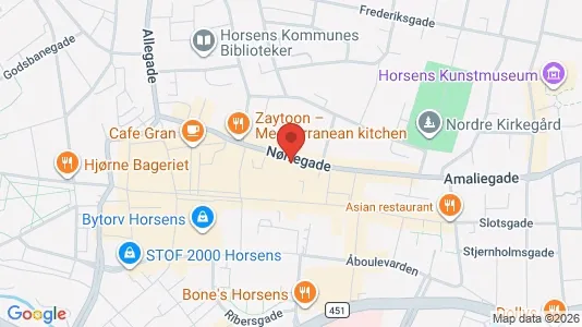 Erhvervslokaler til leje i Horsens - kort over placeringen