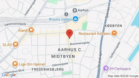 Erhvervslokaler til leje i Århus C - kort over placeringen