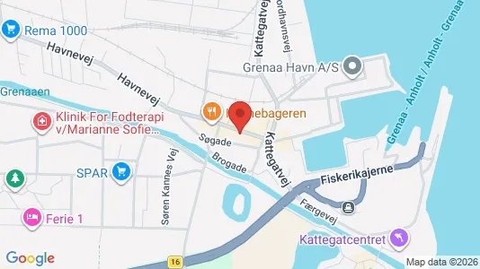 Erhvervslokaler til leje i Grenaa - kort over placeringen