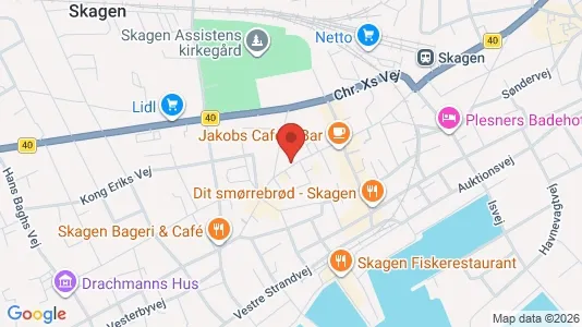Erhvervslokaler til leje i Skagen - kort over placeringen