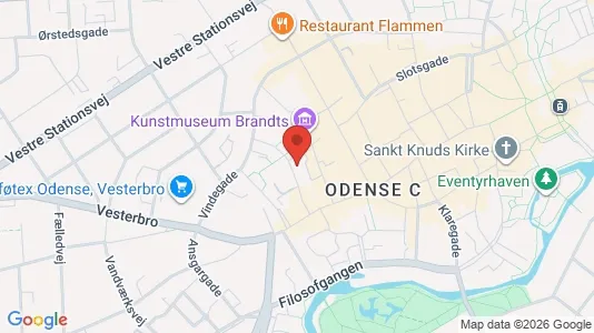 Erhvervslokaler til leje i Odense C - kort over placeringen