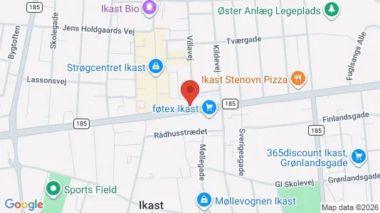 Erhvervslokaler til leje i Ikast - kort over placeringen