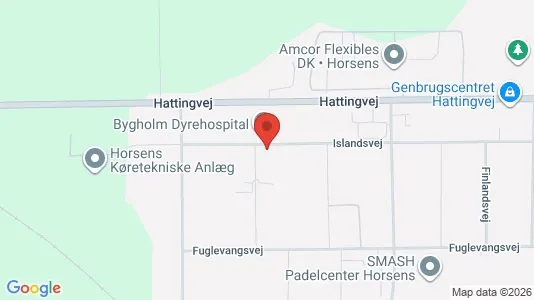 Erhvervslokaler til leje i Horsens - kort over placeringen