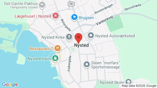 Erhvervslokaler til leje i Nysted - kort over placeringen