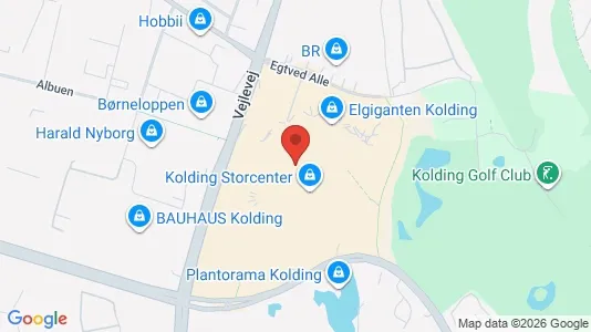 Erhvervslokaler til leje i Kolding - kort over placeringen