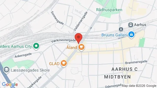 Erhvervslokaler til leje i Århus C - kort over placeringen