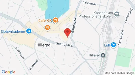 Erhvervslokaler til leje i Hillerød - kort over placeringen