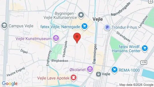 Erhvervslokaler til leje i Vejle Centrum - kort over placeringen