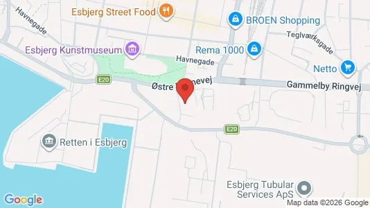 Erhvervslokaler til leje i Esbjerg Centrum - kort over placeringen