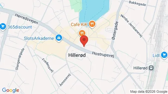 Erhvervslokaler til leje i Hillerød - kort over placeringen