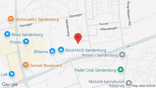 Erhvervslokaler til leje i Sønderborg - kort over placeringen