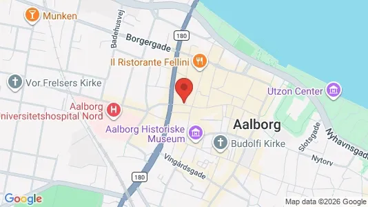 Erhvervslokaler til leje i Aalborg Centrum - kort over placeringen