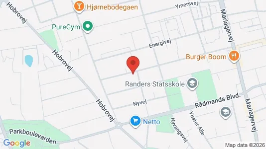 Erhvervslokaler til leje i Randers NV - kort over placeringen