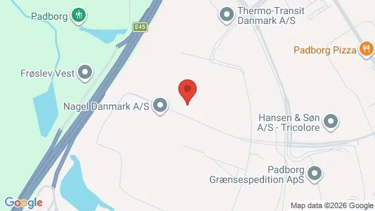 Erhvervslokaler til leje i Padborg - kort over placeringen