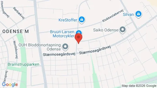 Erhvervslokaler til leje i Odense M - kort over placeringen