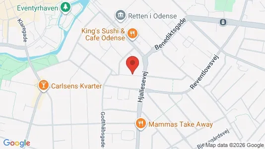 Erhvervslokaler til leje i Odense C - kort over placeringen