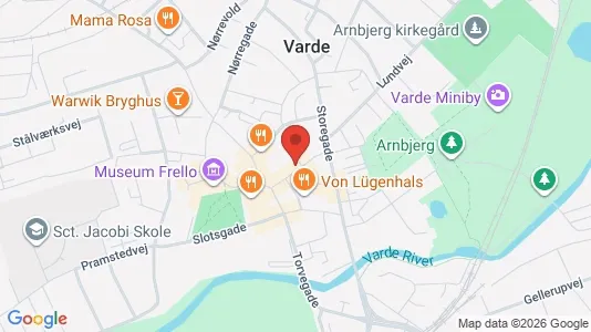 Erhvervslokaler til leje i Varde - kort over placeringen