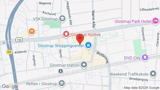Erhvervslokaler til leje i Glostrup - kort over placeringen