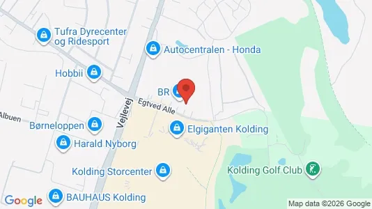 Erhvervslokaler til leje i Kolding - kort over placeringen