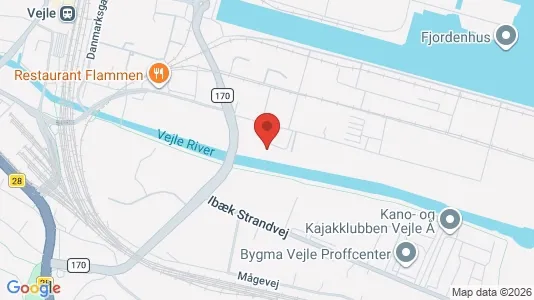 Erhvervslokaler til leje i Vejle Centrum - kort over placeringen