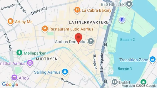 Erhvervslokaler til leje i Århus C - kort over placeringen