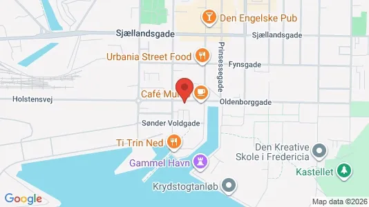 Erhvervslokaler til leje i Fredericia - kort over placeringen