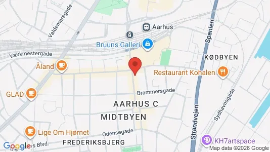 Erhvervslokaler til leje i Århus C - kort over placeringen
