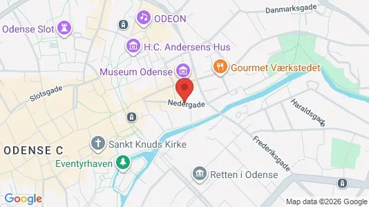 Erhvervslokaler til leje i Odense C - kort over placeringen