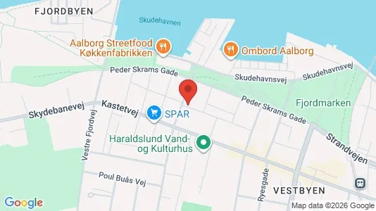 Erhvervslokaler til leje i Aalborg Centrum - kort over placeringen